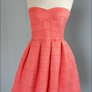 Jun & Ivy Strapless Coral Party Dress